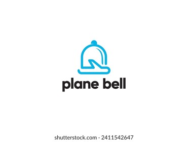 bell and airplane logo design, concept of holiday, traveling, trip, exploration, etc.