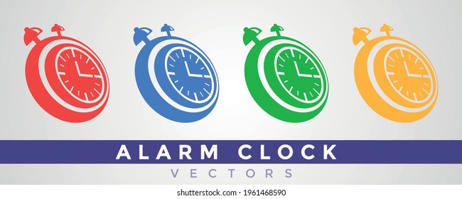 Bell alarm clock icon vectors