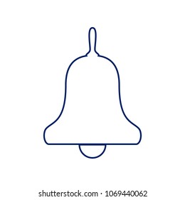 Bell Alarm, hand bell sign. Vector. Flat style black icon on white.