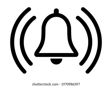 bell, alarm icon on white background