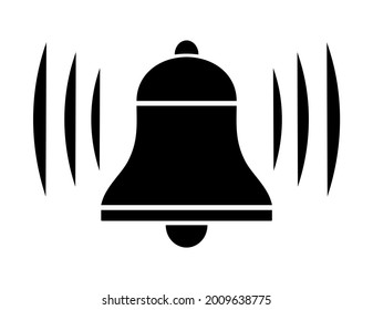 bell, alarm icon on white background
