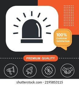 Bell alarm icon. With orange and black background
