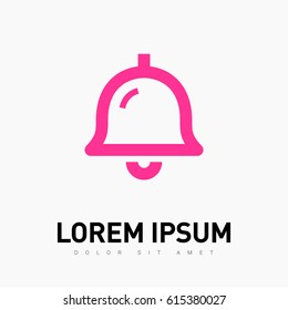 Bell alarm line vector icon