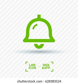 Bell alarm line vector icon