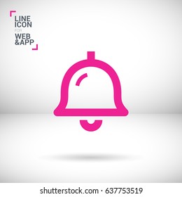 Bell alarm line vector icon