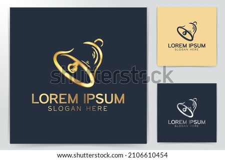 bell alarm, musical logo, vector illustration