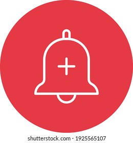 Bell, alarm, notification, add, plus icon vector image. Can also be used for customer support. Suitable for use on web apps, mobile apps and print media.