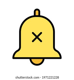 Bell, alarm, notification, disablet. mute icon vector image. Can also be used for customer support and UI. Suitable for use on web apps, mobile apps and print media.