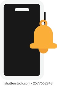 Bell Alarm Notification Icon Vector Flat Illustration