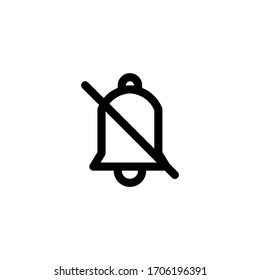 Bell Alarm Notification Off User Interface Outline Icon Logo Vector Illustration
