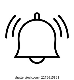 bell alarm notification reminder simple flat line icon design. EPS 10