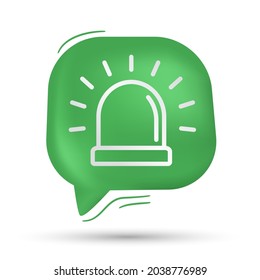 Alarma de campanas, sirena y vector de emergencia en burbuja de habla - Diseño moderno