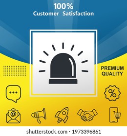 Bell alarm vector glyph color icon. With yellow and blue background option