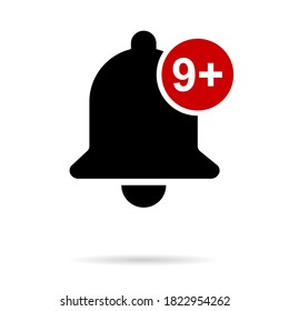 Icono de alerta de campanilla aislado en fondo blanco, símbolo de ilustración del vector de alarma negro, señal de la red de anillo