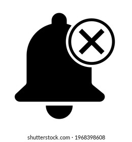 Bell Alert Icon Isolated On White Background, Black Alarm Vector Illustration Symbol, Ring Web Signal .