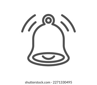 Bell alert line icon. Message notification sign. Alarm notice symbol. Quality design element. Linear style bell alert icon. Editable stroke. Vector