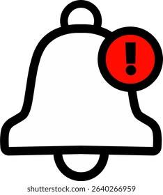 Bell alert notification icon simple symbol. Outline style design.	