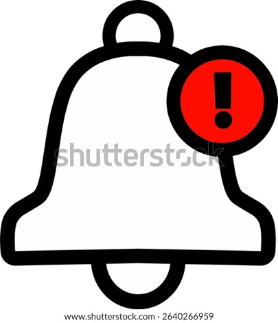 Bell alert notification icon simple symbol. Outline style design.	