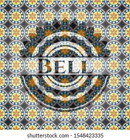 Bell  arabesque emblem background. arabic decoration.