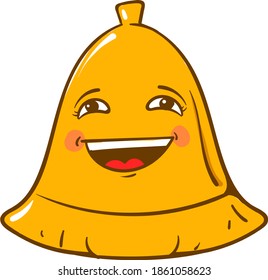 Bell con gran sonrisa, ilustración, vector sobre fondo blanco.