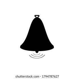 Bell black icon,  flat illustration, vector eps 10