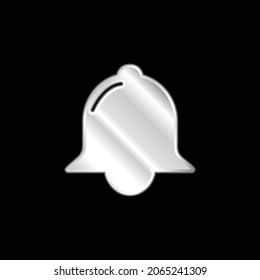 Bell Black Shape silver plated metallic icon