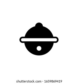 Icono blanco y negro de campana