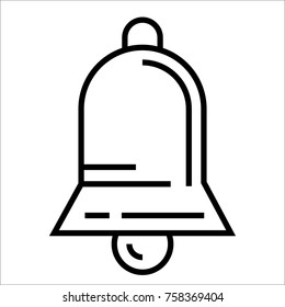 Bell black & white line art icon