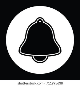 Bell black and white vector illustration