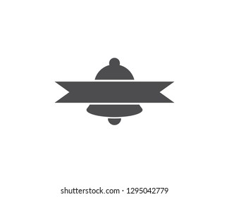 Bell with blank ribbon logo vector template