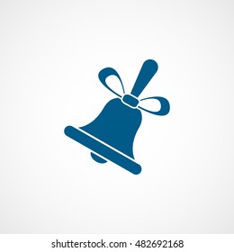 Bell Blue Flat Icon On White Background