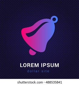 Bell Blue & Red colorful gradient attractive bright material Icon / Logo Design