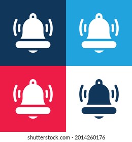 Bell azul y rojo cuatro colores mínimo conjunto de iconos