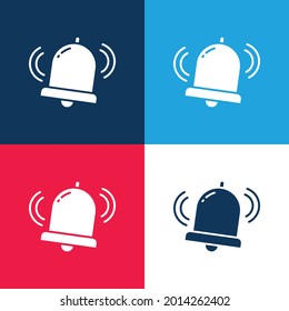 Glockenblau und Rot - Vier-Farben-Minimal-Icon-Set
