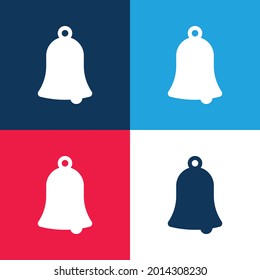 Bell blue and red four color minimal icon set
