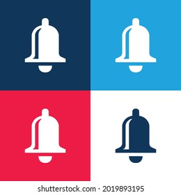 Bell blue and red four color minimal icon set