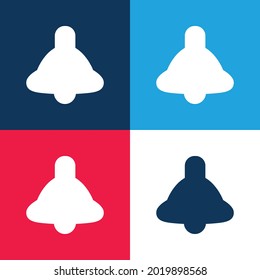 Glockenblau und Rot - Vier-Farben-Minimal-Icon-Set