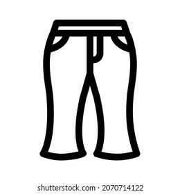 Bell Bottoms Jeans icon on white background. Linear style sign for mobile concept and web design. Vector Illustration