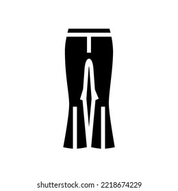 Bell Bottoms Pants Clothes Glyph Icon Vector. Bell Bottoms Pants Clothes Sign. Isolated Symbol Illustration