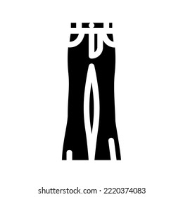 Bell Bottoms Pants Clothes Glyph Icon Vector. Bell Bottoms Pants Clothes Sign. Isolated Symbol Illustration