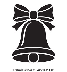 Bell with Bow Icon, Holiday Decoration