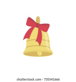 Bell with bow vector illustration