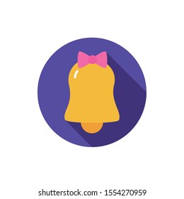 Bell with bowtie design, Ring alert alarm call jingle sound doorbell and music theme Vector illustration