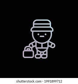 Bell Boy Blue Gradient Vector Icon