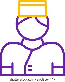 Bell Boy Line Diseño de icono de Vector de dos colores
