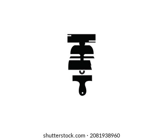Bell with brush use icon and more button