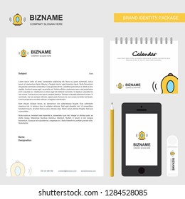 Bell  Business Letterhead, Calendar 2019 and Mobile app design vector template
