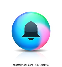 Bell button Holographic style  illustration