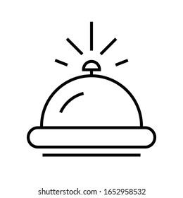 Icono de línea del botón de la campana, signo de concepto, ilustración del vector de contorno, símbolo lineal.