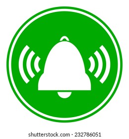 Bell button on white background. Vector illustration.